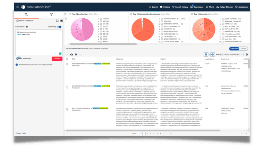 Patent search powered by LexisNexis TotalPatent One