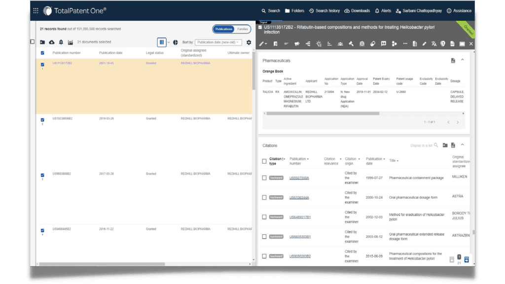 Patent search powered by LexisNexis TotalPatent One